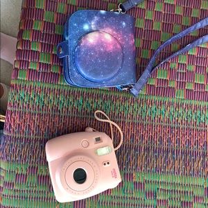 Insta Fuji film mini 8 pink camera with case